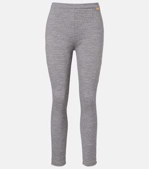 Balmain Leggings Aus Einem Wollgemisch - Grau