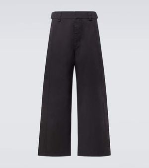 Lemaire Weite High-Rise-Hose Aus Baumwoll-Twill - Blau