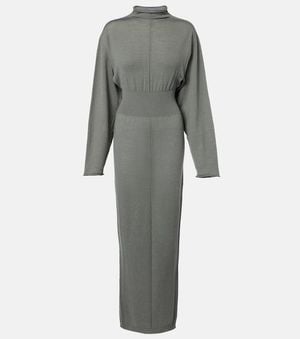 Rick Owens Con Virgin Wool Maxi Dress - Grey
