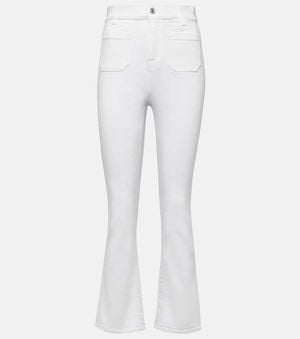 7 For All Mankind High-Rise Cropped Flared Jeans - White