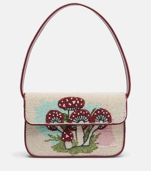 STAUD Tommy Beaded Shoulder Bag - Metallic