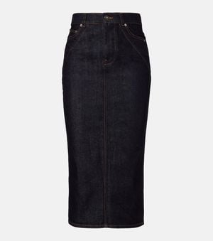 Givenchy Denim Midi Skirt - Black