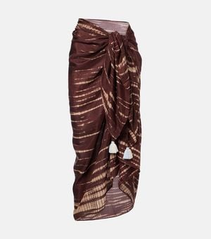 Anna Kosturova Pareo Tie & Dye En Soie - Rouge