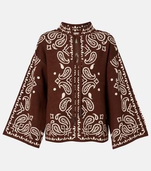 FARM Rio Paisley Knitted Top - Brown