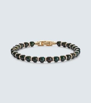 David Yurman Spiritual Beads 18Kt Bracelet With Bloodstones And Diamonds - Metallic