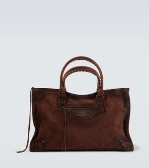 Balenciaga Le City Large Suede Tote Bag - Brown