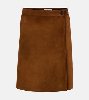 Miu Miu Suede Miniskirt - Brown