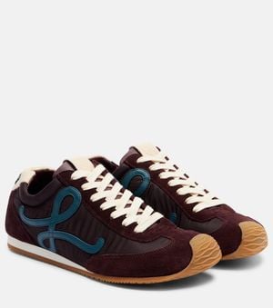 Loewe Flow Runner 2.0 Suede-Trimmed Trainers - Blue