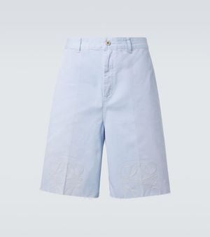 Loewe Paula's Ibiza Anagram Cotton Twill Bermuda Shorts - Blue