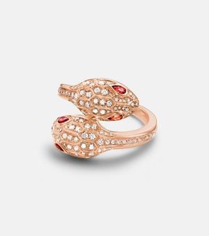 BVLGARI Ring Serpenti Seduttori Aus 18Kt Rosegold Mit Diamanten Und Rubellit - Pink