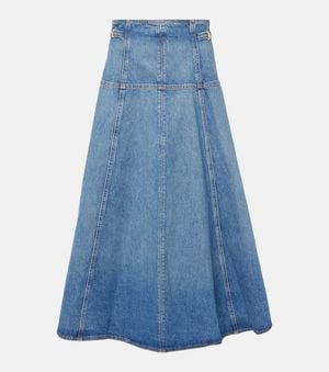 Ulla Johnson Brigette Pleated Midi Skirt - Blue