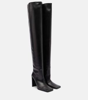 Alaïa Leather Over-The-Knee Boots - Black