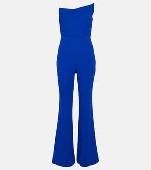 Roland Mouret Asymmetric Wool Crepe Jumpsuit - Blue