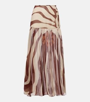 Johanna Ortiz Jupe Midi Bohemia Imprimee - Marron