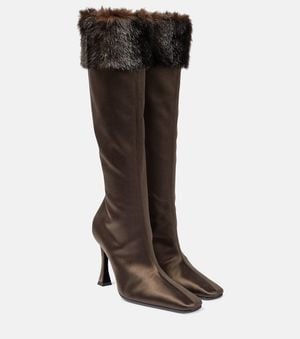 Magda Butrym Bottes En Satin - Marron