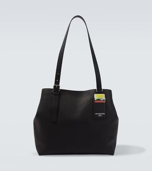 Balenciaga Credit Leather Tote Bag - Black