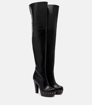 Chloé Verzierte Overknee-Stiefel Lola Aus Leder - Schwarz