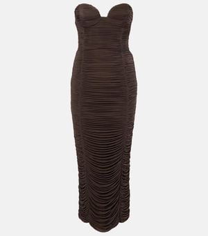 Magda Butrym Sweetheart Bustier Dress - Brown
