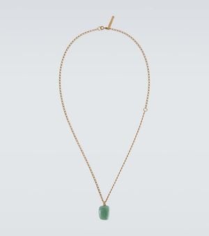 Dries Van Noten Plated Pendant Necklace - Blue