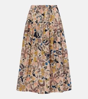 Ulla Johnson Jupe Longue Rosen En Coton A Fleurs - Neutre