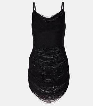 The Attico Fringed Minidress - Black