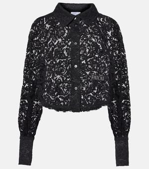 Patou Cropped Lace Blouse - Black