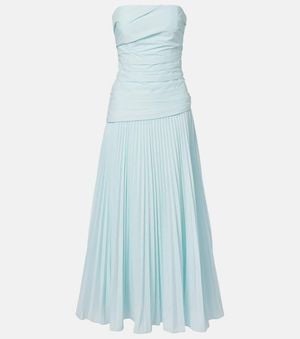 Jonathan Simkhai Arie Pleated Bustier Dress - Blue