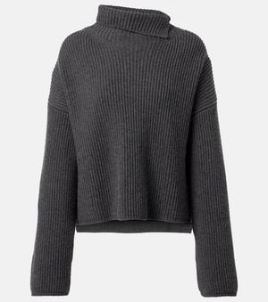 JOSEPH Ribbed-Knit Wool-Blend Turtleneck Sweater - Black