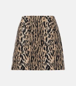 RIXO London Mini-Jupe Mariah A Motif Leopard - Marron
