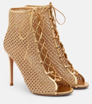Gianvito Rossi Ankle Boots 105 Mit Metallic-Leder - Natur