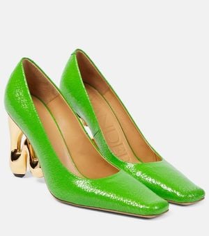 JW Anderson Jw Bubble Heel Leather Court Shoes - Green
