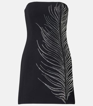 David Koma Crystal-Embellished Cady Minidress - Black