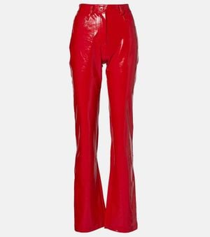 Norma Kamali Pantalon Bootcut En Cuir Synthetique - Rouge