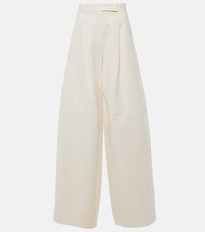 Max Mara Avoriaz Cotton-Blend Wide-Leg Pants - White