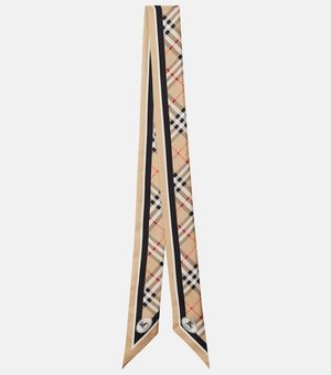 Burberry Check Silk Scarf - Metallic