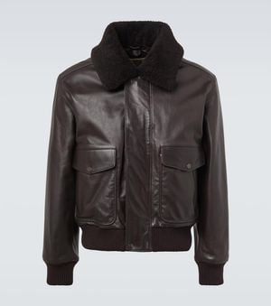 Lemaire Blouson Aus Leder Mit Shearling - Schwarz