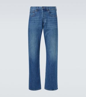 Valentino Mid-Rise Straight Jeans - Blue