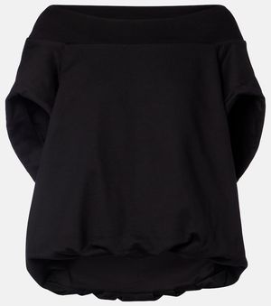 Dries Van Noten Sweatshirt Cocoon Aus Baumwoll-Jersey - Schwarz