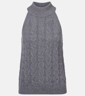 Lisa Yang Serafine Cable-Knit Cashmere Top - Grey