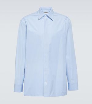 Jil Sander Pinstriped Cotton Shirt - Blue
