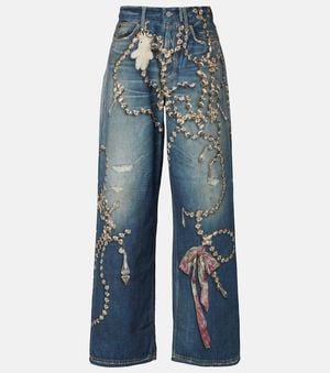 Acne Studios 1981 Trompe L'Oil Wide-Leg Jeans - Blue