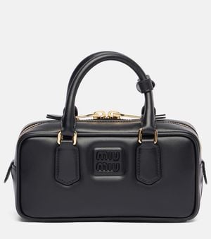Miu Miu Arcadie Small Leather Top-Handle Bag - Black