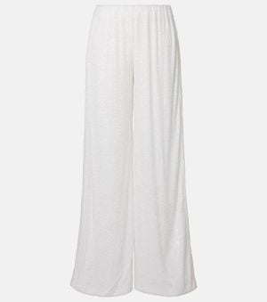 Norma Kamali Pantalon Ample A Sequins - Blanc