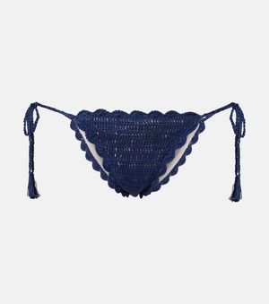 Anna Kosturova Crochet Cotton Bikini Bottom - Blue