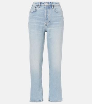 RE/DONE 70S Stove Pipe High-Rise Straight Jeans - Blue