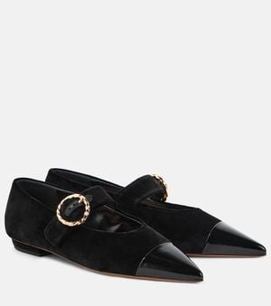 Ulla Johnson Mary-Jane-Ballerinas Kiki Aus Veloursleder - Schwarz