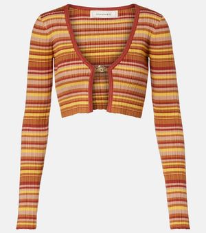 Bananhot Cropped-Cardigan Ann Aus Rippstrick - Braun