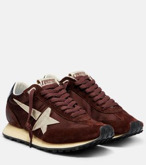 Golden Goose Sneakers Running Marathon Aus Satin Und Veloursleder - Braun
