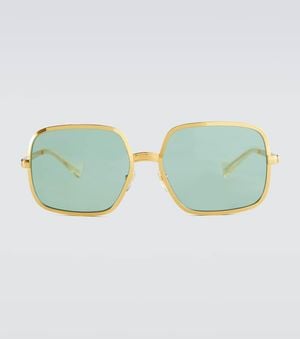 Gucci Square-Frame Metal Sunglasses - Green