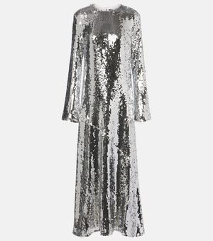 ROTATE BIRGER CHRISTENSEN Sequined Maxi Dress - Grey